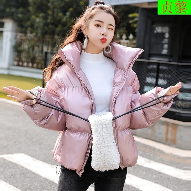 

Cotton Clothes 2018 New Style WOMEN'S Dress Winter down Feather Fashion INS Coat Hong Kong Style Loose-Fit Short Thick Cotton-pa