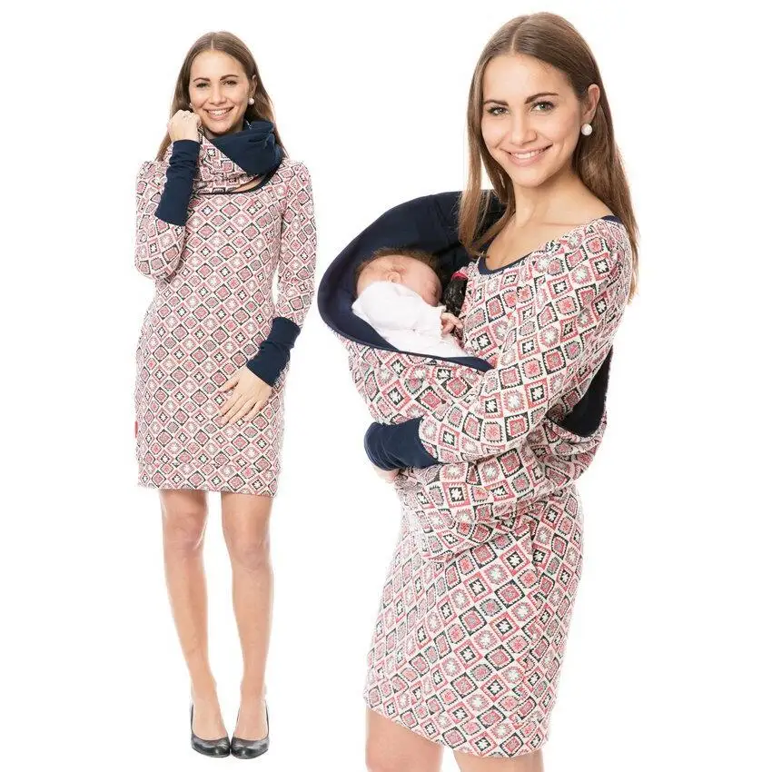 Pregnancy Lactation Clothes Maternity Nursing Shirts Sweater+Scarf Jacket Pregnant Women Breastfeeding Printing Hooded T-Shirt