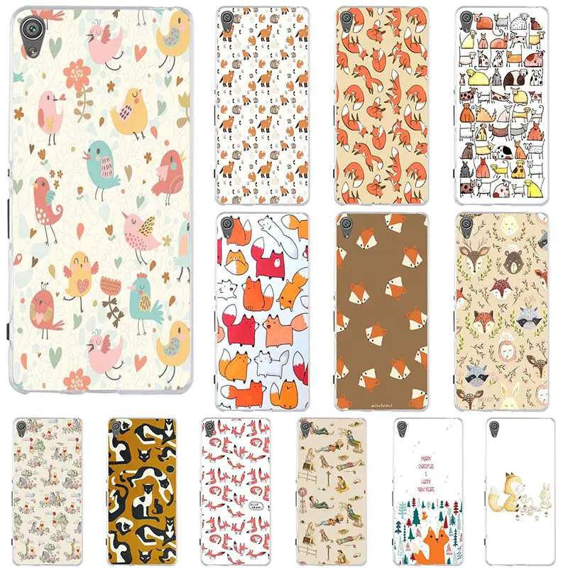 

Soft TPU Silicone Mobile Phone Case Housing for Sony Xperia Z Z1 Z2 Z3 Z5 M2 M4 XA E5 T3 Compact Shell Cute Lovely Red Sly Fox