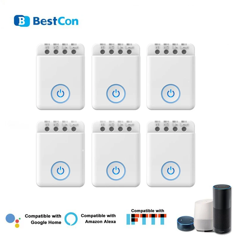 Умный Беспроводной Выключатель BroadLink BestCon MCB1 Wi Fi 2500 Вт работает с Siri и Alexa 100 ~ 240