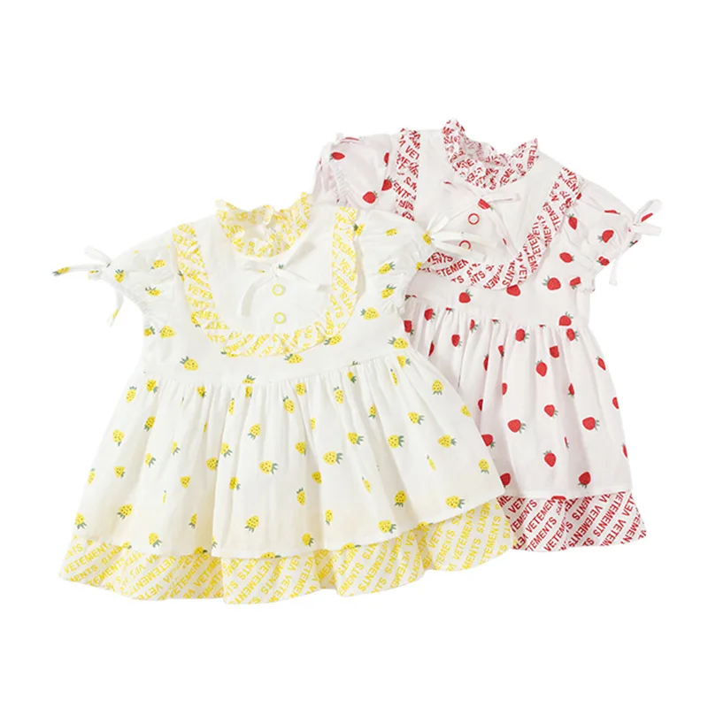 

Princess Costume Fashion Summer Baby Girl Clothes Short Dots Printed Girls Party Dress Christmas Clothes