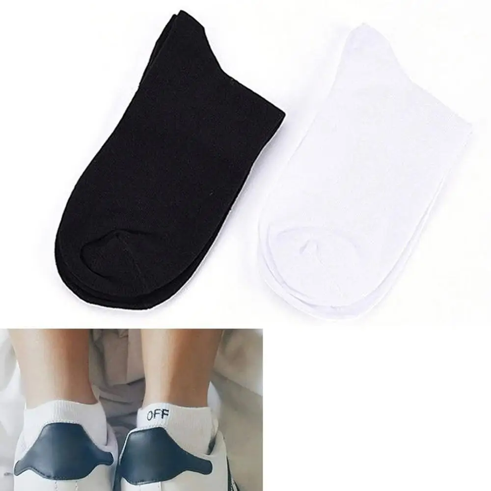 Модные мужские белые мягкие носки хлопковые однотонные короткие до щиколотки с