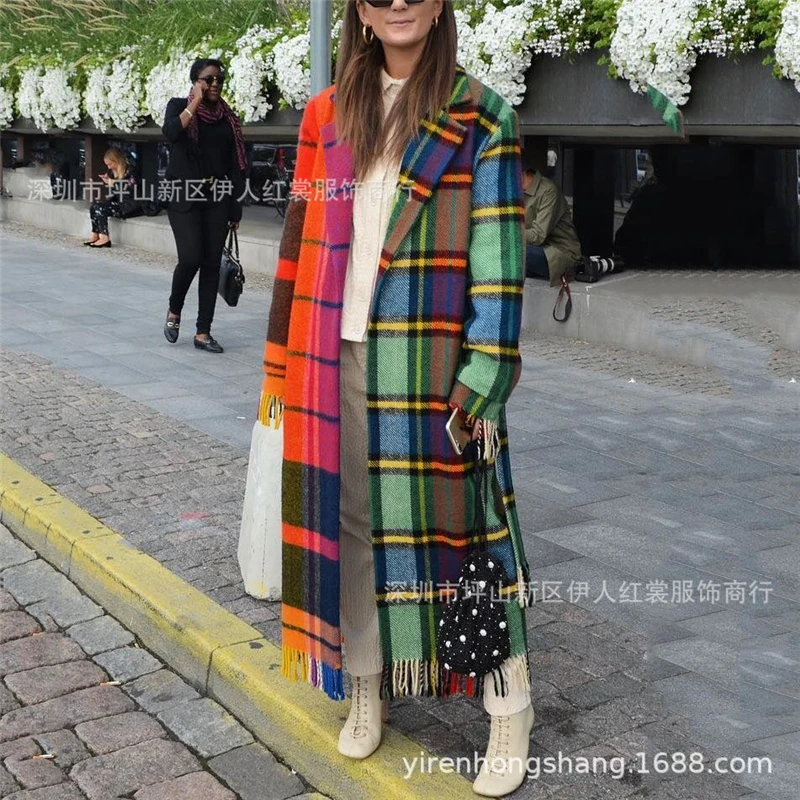 Модный корейский шерстяной осенний кардиган для женщин кашемировое шерстяное пальто для дам