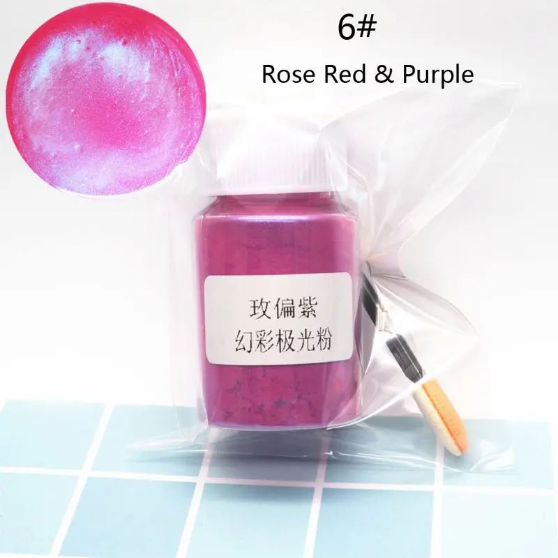 6 Aurora Pearl Pigment Powder Mica Pearlescent Colorants Resin Dye Jewelry Making Accessories - Цвет: 6