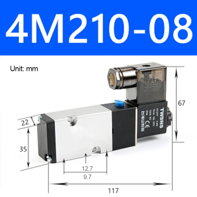 4M210-08-AC220 Пневматический шпон Тип Электромагнитный клапан 4M210-08 4M310-10 2nd пятиходовой Реверсивный пневматический AirTAC Тип - Цвет: 4M210-08-AC220