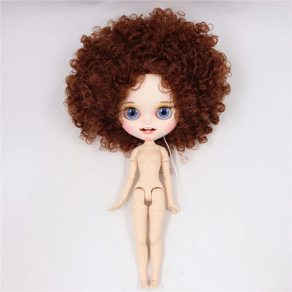 Ледяная фабрика blyth кукла белая кожа шарнир тела пользовательская кукла bjd игрушка матовое лицо каштановые волосы голая кукла 30 см