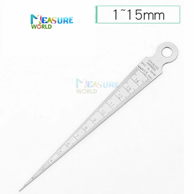 1pc Stainless Steel Taper Gauge Inch/ Metric 0-15mm Welding Gauge Gage Test Ulnar Ruler Welder Inspection Measuring Tools