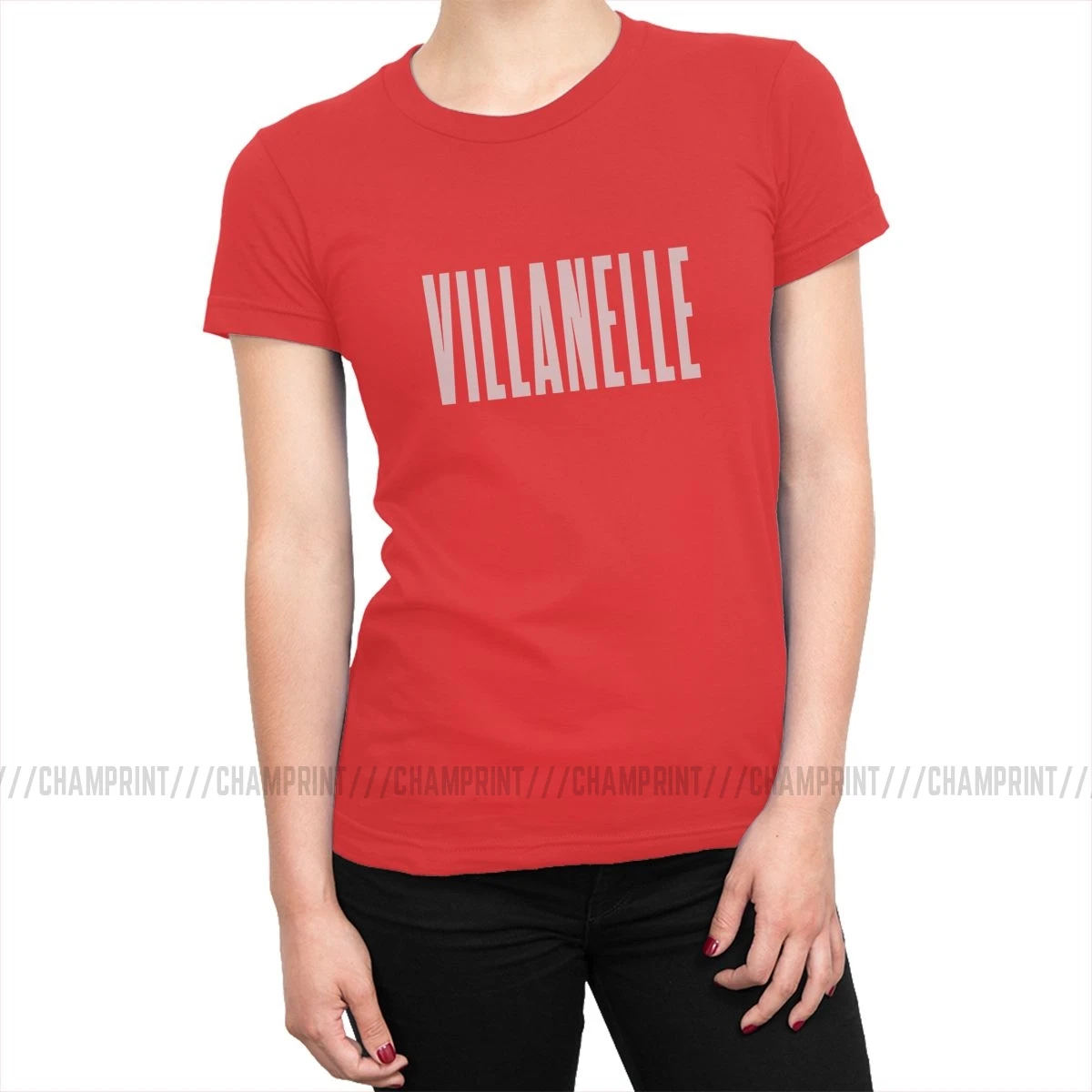 Женские футболки Villanelle Killing Eve, модные футболки с коротким рукавом, футболки, топы, Панк размера плюс, одежда для женщин - Цвет: Красный
