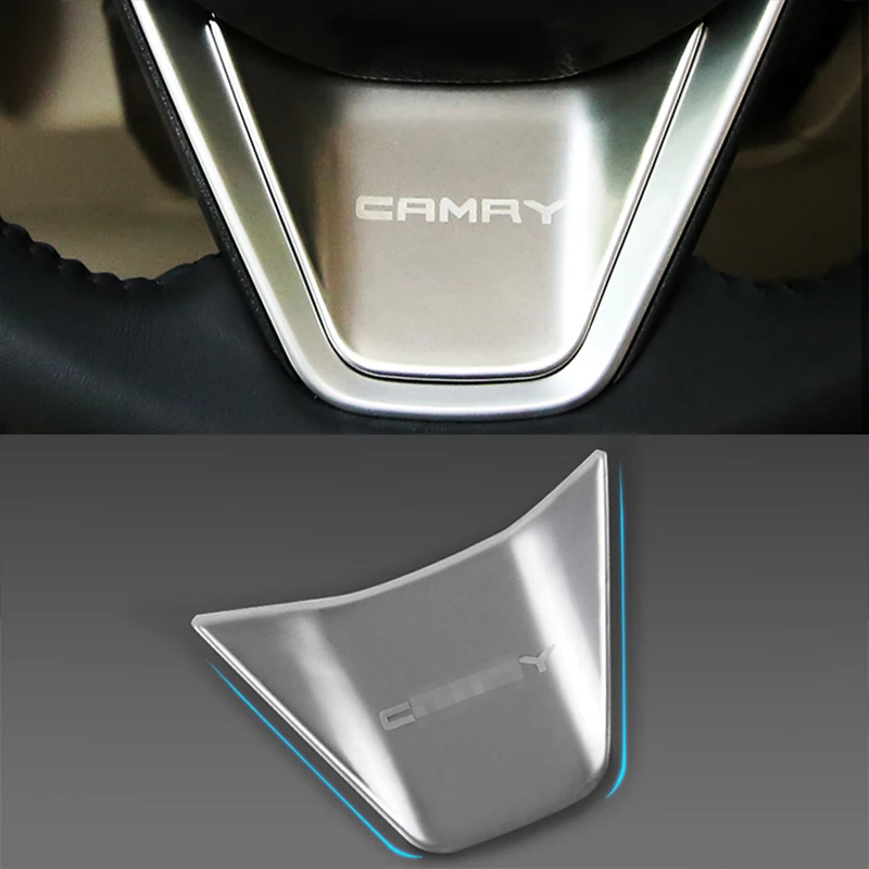

Car Steering Wheel Center Panel Trim Stickers For Toyota Camry 70 XV70 8th MK8 2018 2019 Car Styling Accessories