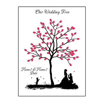 

Qianxiaozhen Personalized Custom Bride & Groom Fingerprint Wedding Guest Book Wedding Decoration Mariage Gastenboek Decoracion