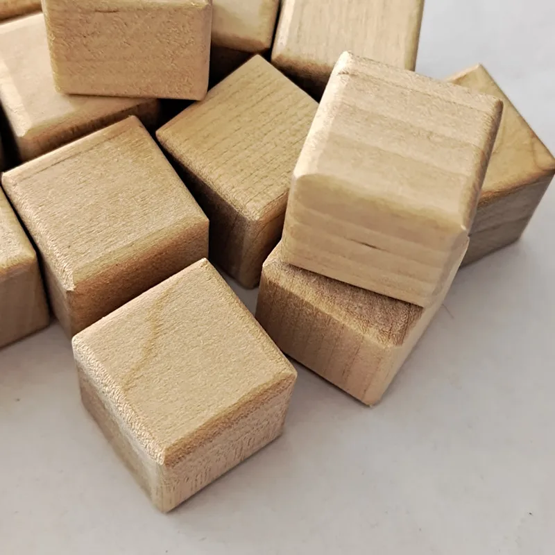 

Creative square small wooden block diy children's handmade construction pine block building block toy birch block