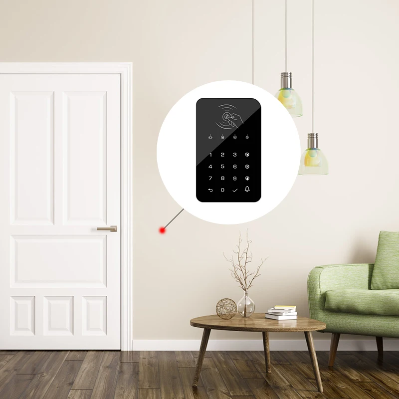 Wireless Keyboard Password Lock 433MHz Frequency EV1527 Encoding Method RFID Card Unlock Doorbell Function Easy Installation