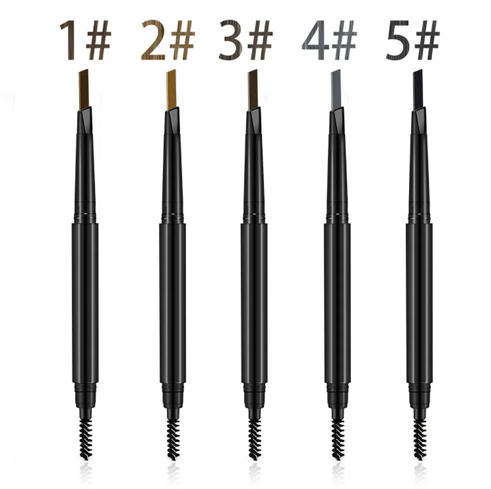 oem 5 colors waterproof eyebrow pen private label double head long lasting eyebrow pencil custom logo low moq