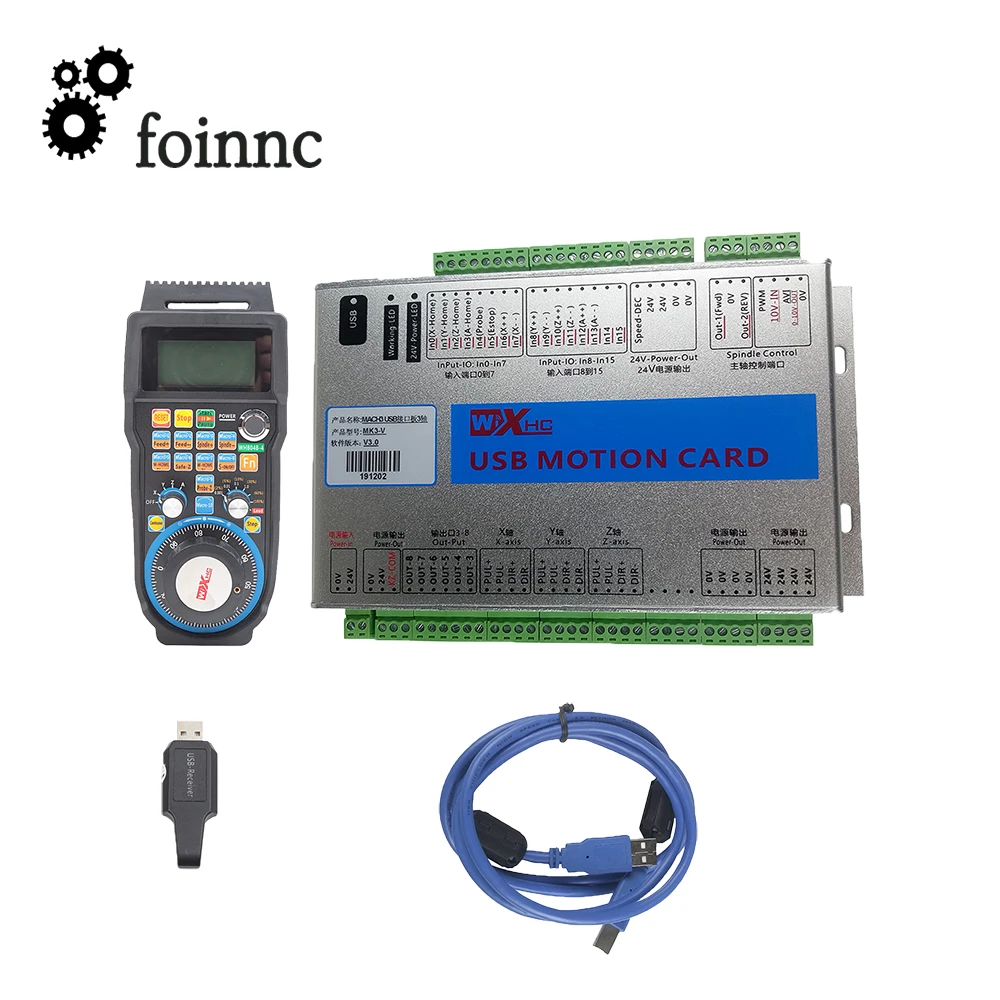 Controller Cnc Mach3 Kit 3/4 Assi Xhc 4-Axis Wireless Mach3 Mpg Volantino Pendente Whb04B-4 + 3/4-Axis Mach3 Controller Di Movimento Usb