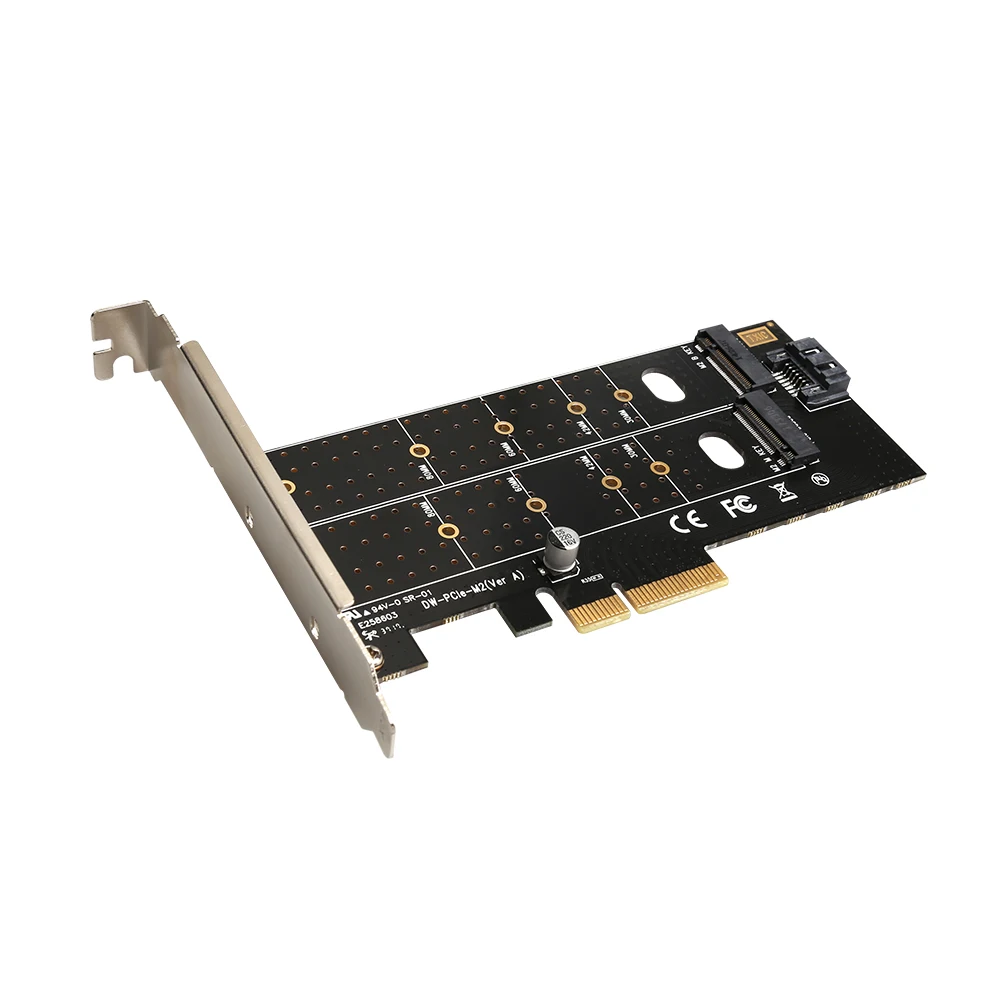 

PCIE X4 карта расширения M ключ B ключ двойной интерфейс карта PCIe M.2 адаптер двойной Накопитель SSD с протоколом NVME NGFF