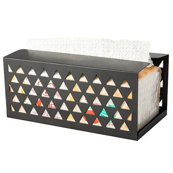 

Iron Tissue Box Napkin Paper Box Tissue Box Cover Holder Paper Towel Container Office Desktop Storage Box