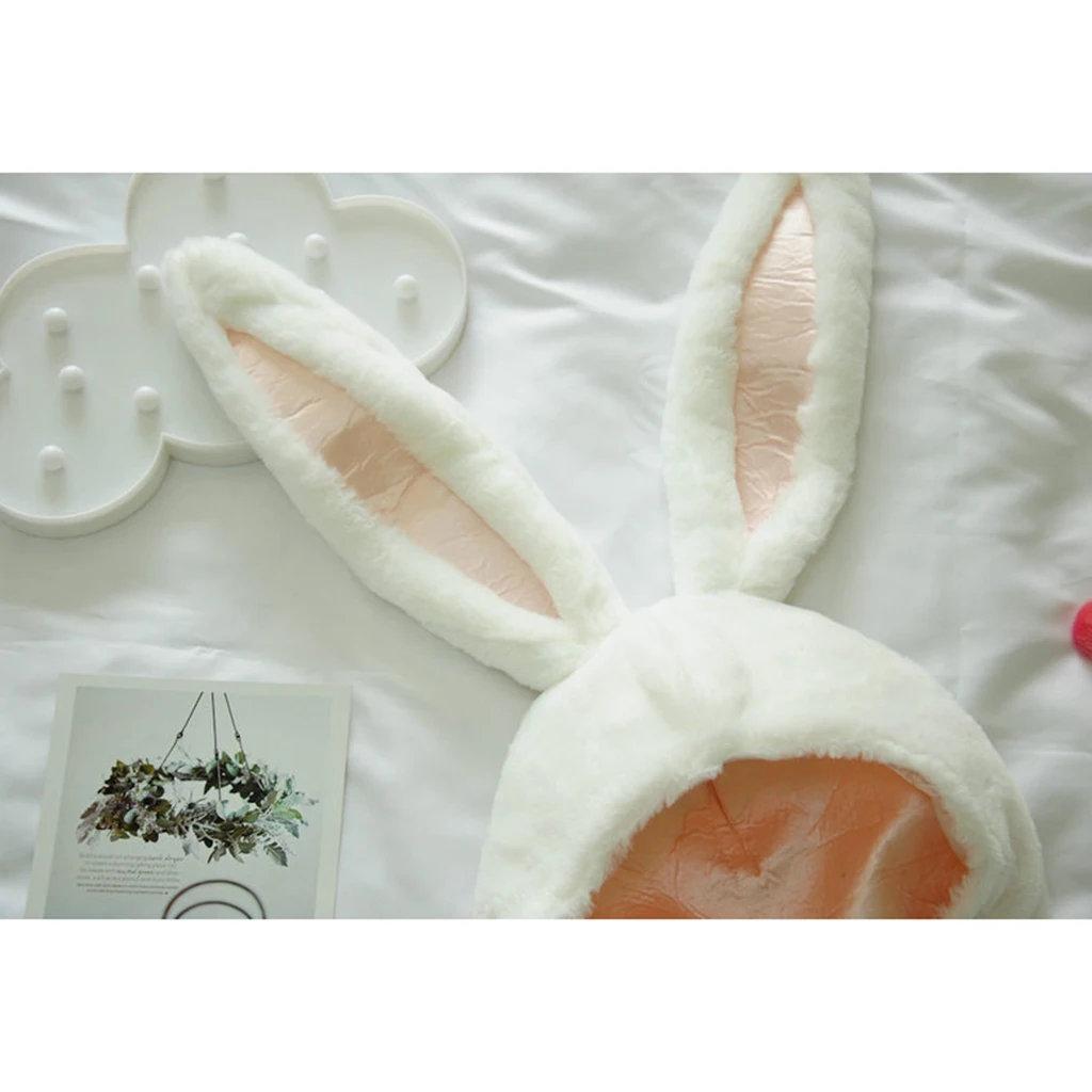 Bonnet Lapin à Oreilles Mobiles – Peluche LED Multicolore – Airbag Dans Les Pattes – Bleu – Pour Cosplay, Noël, Fêtes