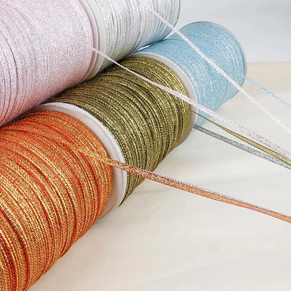 20Yards183mmMetallicGlitterRibbonStringCordRopeGiftPackage