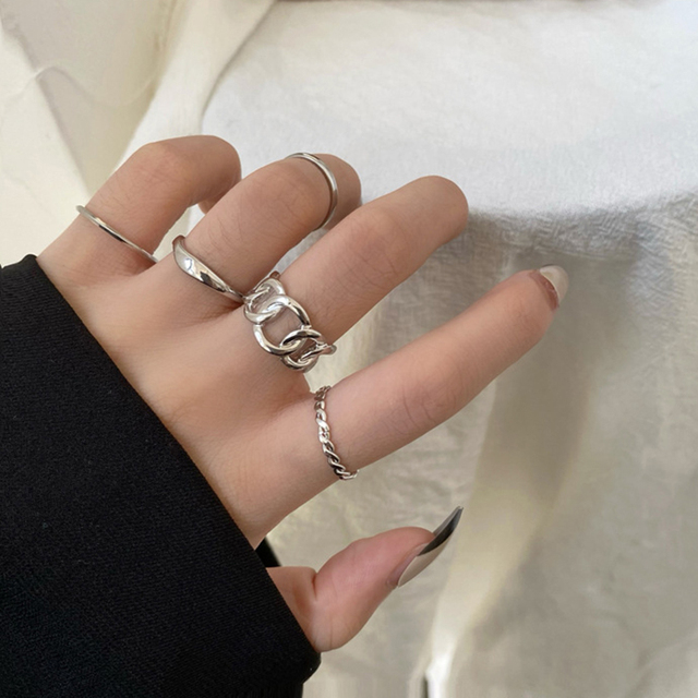 Finger Ring Set for Men Women Snake Flower Butterfly love Gothic gold Color Jewelry Gifts