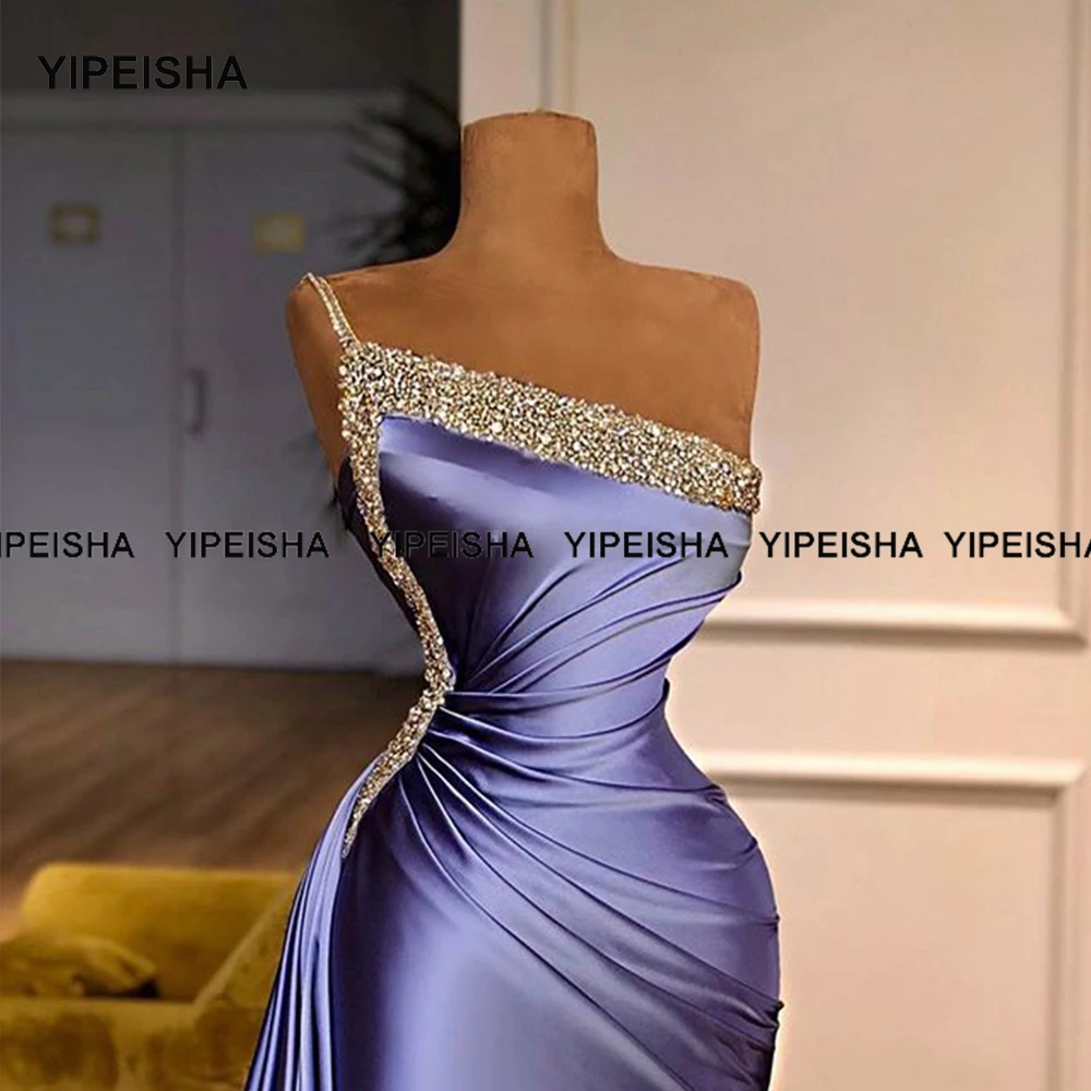 Yipeisha Short Cocktail Dress Latest One Shoulder Luxury Beads Women Formal Party Gowns Dubai Arabic Pageant Dresses