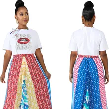 Модная новинка Высокая уличная Женская юбка летняя сексуальная высокая талия Макси-юбка с принтом элегантные вечерние юбки LJ1890