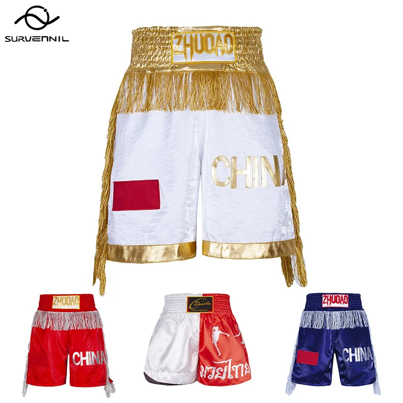 Kickboxing Shorts Tassels Kickboxing Shorts Gold Boxing Shorts