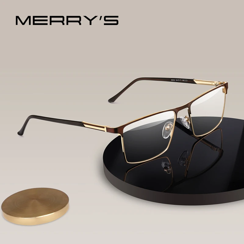 MERRYS DESIGN Men Luxury Glasses Frame Male Square Optical Business Style  Myopia Prescription Hyperopia Alloy Eyeglasses S2052|Men's Eyewear Frames|  - AliExpress
