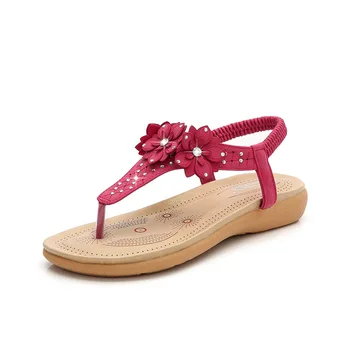 

Summer New Style Casual Women Shoes Bohemian Style Fish Mouth Rhinestone Crystal Beach Women Sandal X9X09033