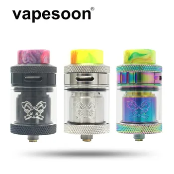 

VapeSoon Newest Dead Rabbit 25mm RTA 2ML/4.5ML Atomizer With Resin Drip tip Single/Dual Coil Rebuild Vape Vaporizer Black&Sliver