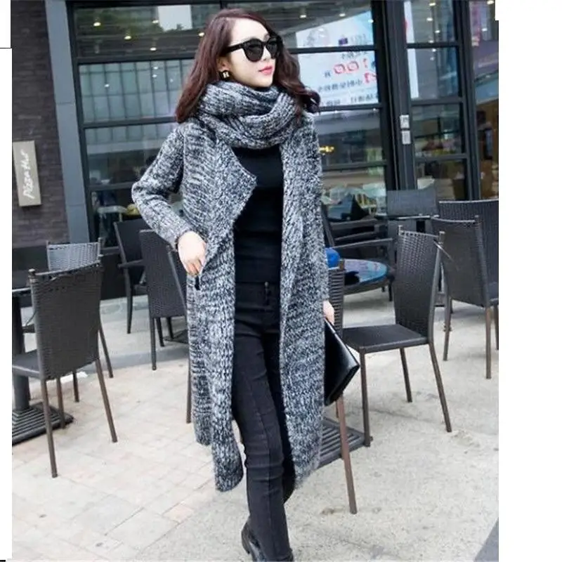 Women sweaters for winter  New Large size women's sweaters coat Korea Cardigans for female Warm Large lapel Sweater coat