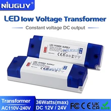 

36W LED Transformer Driver 110-240VAC to DC12V/24V, NiuGuy Power Supply for Under Cabinet Puck Light, Lights Strips, G4, MR11
