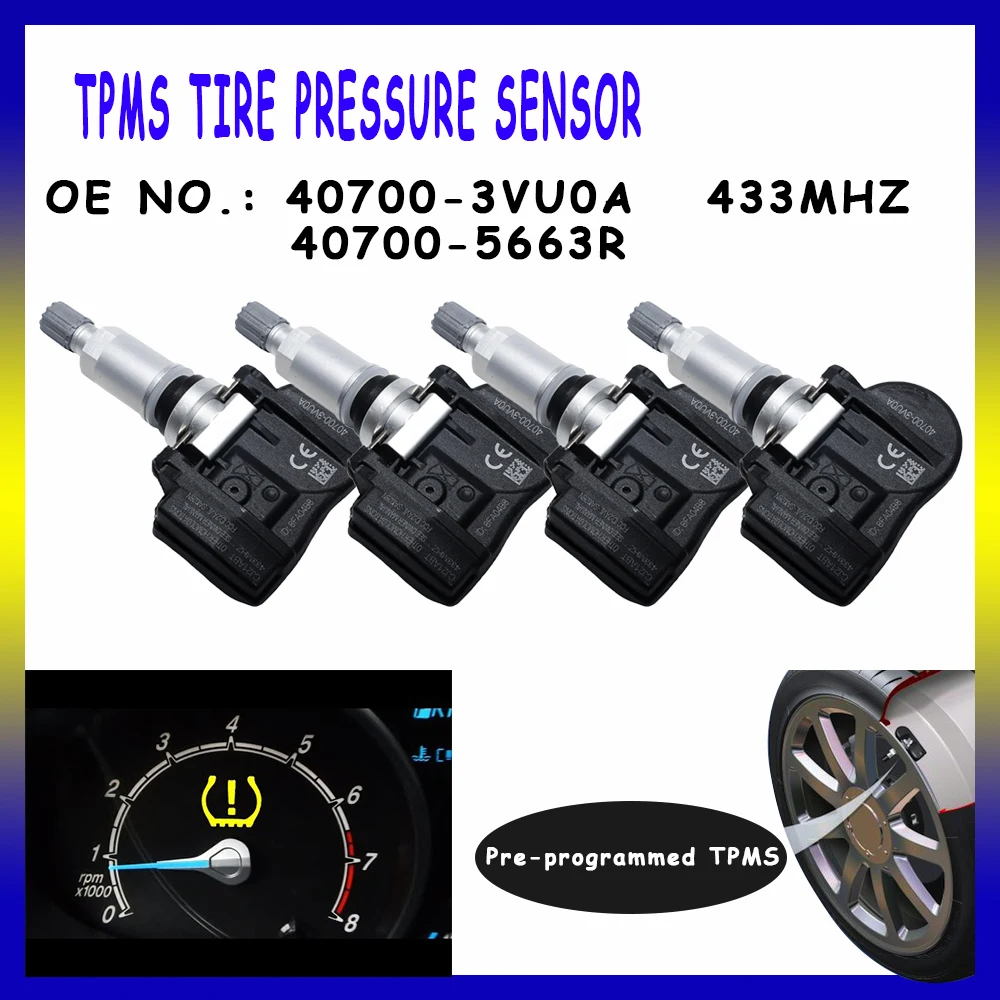 TPMS  407003VU0A 433MHZ Ÿ̾ з For NISSAN X-TRAIL ROGUE NV200 Qashqai NOTE 407005663R 407003VU0B