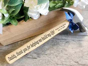 

Personalized Wooden Hammer, Fathers Day Gift, Custom Wedding Gift for husband, Step Dad, Father of the bride groom, Best Grandpa