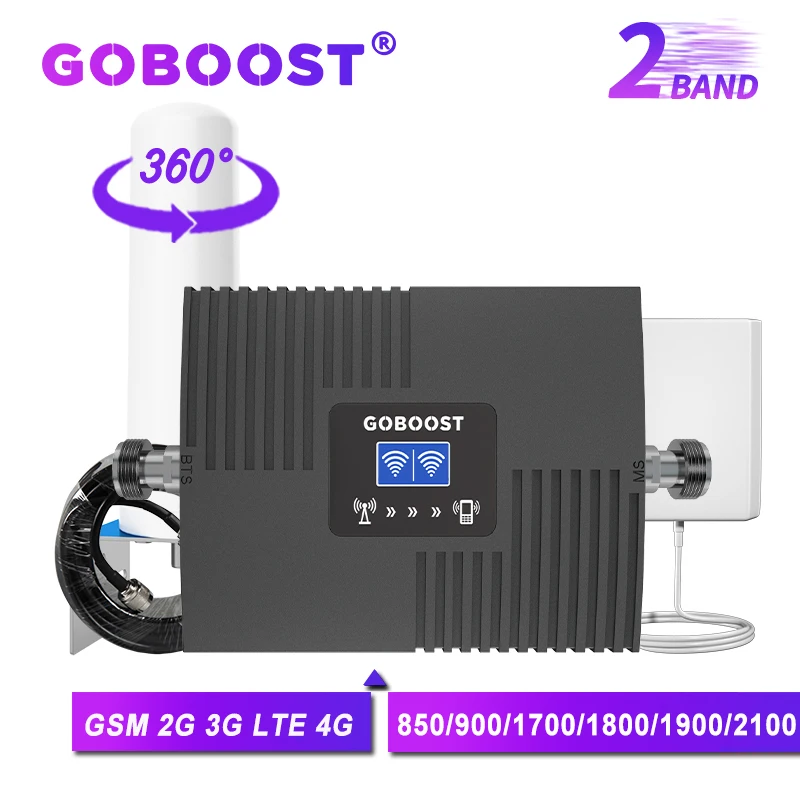 GOBOOST GSM 900 1800 Dual Band Signal Booster Kit 2G 3G 850 2100 Internet Repeater LTE 4G 1700 1900MHz Mobile Cellular Amplifier | Мобильные