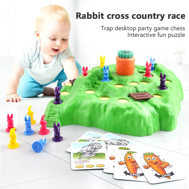 Early Education Puzzle Kids Family Party Game Board Rabbit Cross Country Chess Trap Toy Board Game Parent-Child Interaction 6