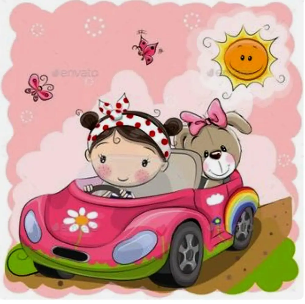 

To drive the girl cartoon pattern Stamp And metal die Scrapbooking Alphabet Stamp Embossing Craft making Silicone Transparent Stamps
