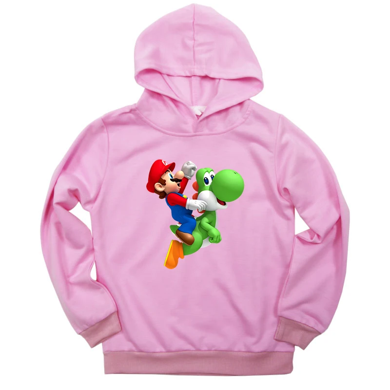 

New Cartoon Pullover Tee 2019 Spring Autumn Kids Mario Printed Sweatshirt Tops Long Sleeve T-Shirt Boys Girls Child Baby Clothes