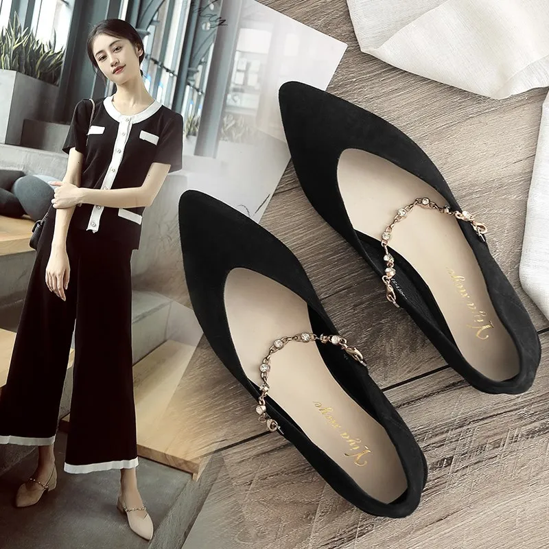 

Shoes Women's 2019 Autumn New Style Korean-style Square Heel Low-Cut Online Celebrity Trendy Shoes Ladies' Fashion WOMEN'S Shoes