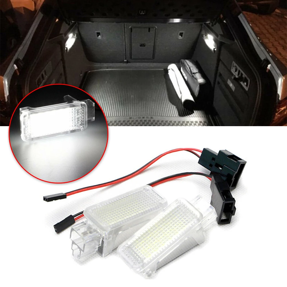 2pcs LED Luggage Compartment Trunk Boot Lights Lamp For Skoda Octavia