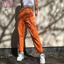 *#Best Price IAMHOTTY Lace-Up Orange Cargo Woman Pants Big Pocket Baggy Joggers High Waist Pants Harajuku Safari Style Loose Basic Sweatpants *#Best Price IAMHOTTY Lace-Up Orange Cargo Woman Pants Big Pocket Baggy Joggers High Waist Pants Harajuku Safari Style Loose Basic Sweatpants