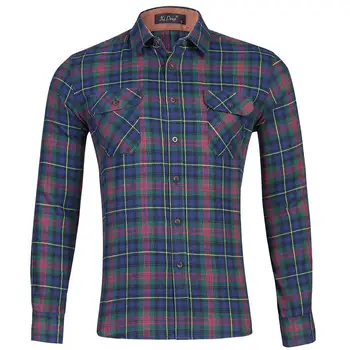 

2020 New Autumn Winter Flannel Red Checkered Shirt Men Shirts Long Sleeve Chemise Homme Cotton Male Check Shirts