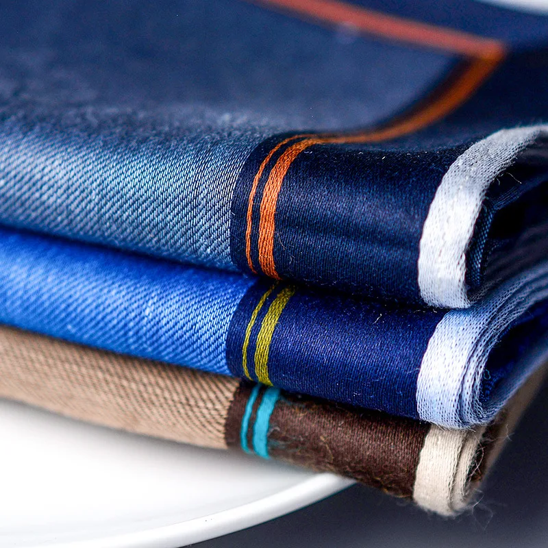  2pcs/lot Jacquard movement men's party handkerchief 48*48cm Casual unisex Pocket Square cotton Fabr