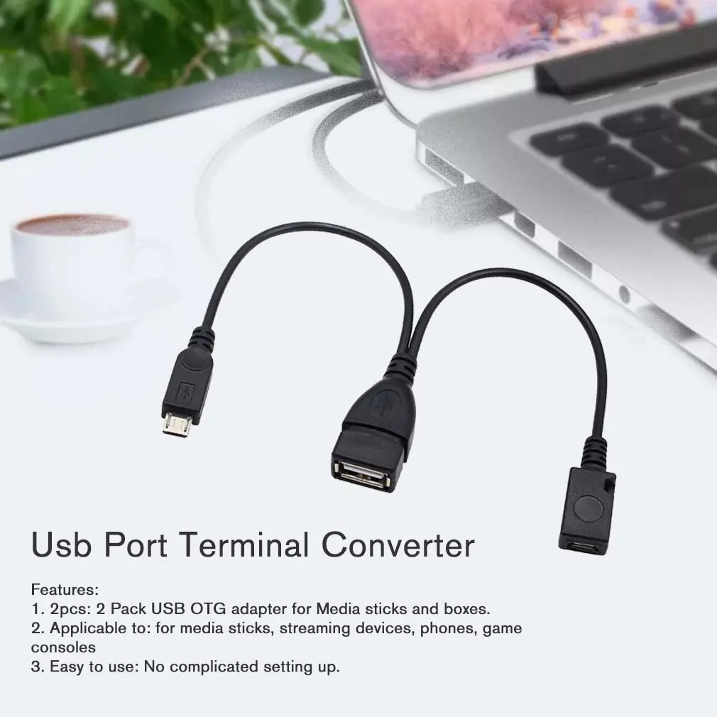 2 шт. Usb порт клеммный адаптер Otg кабель для Fire Tv 3 или 2nd Gen Stick|USB-адаптеры| |