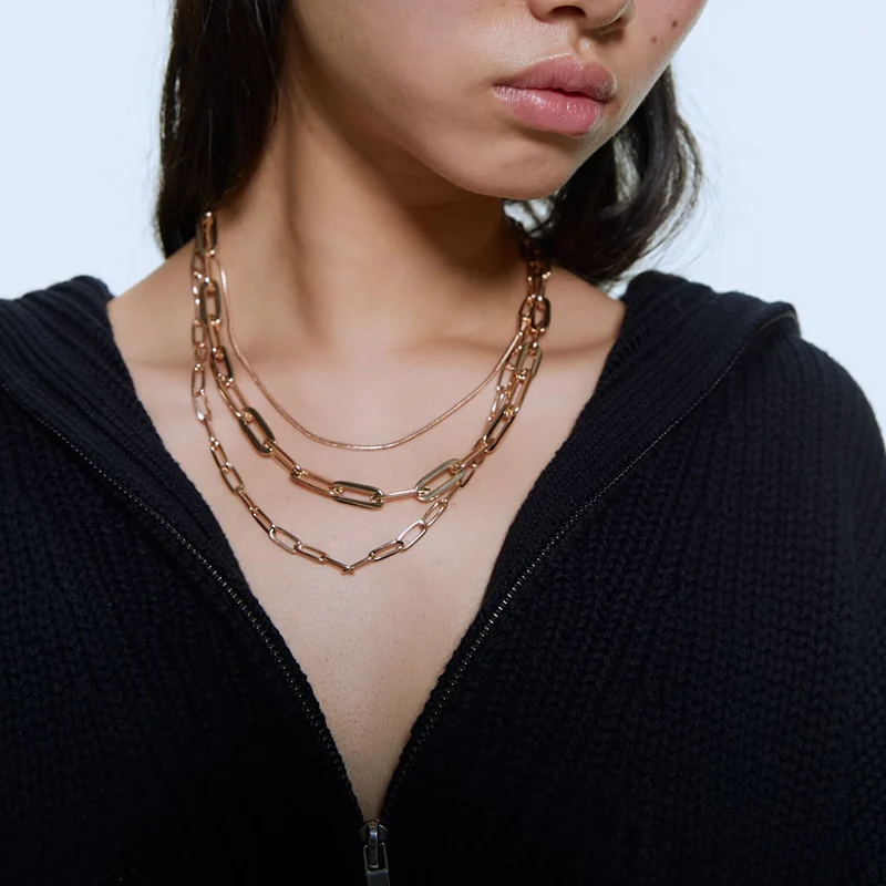 

JUJIA Punk Exaggerated Metal Gold Chain Choker Necklace For Women Fashion za Jewelry Female Chocker Collier