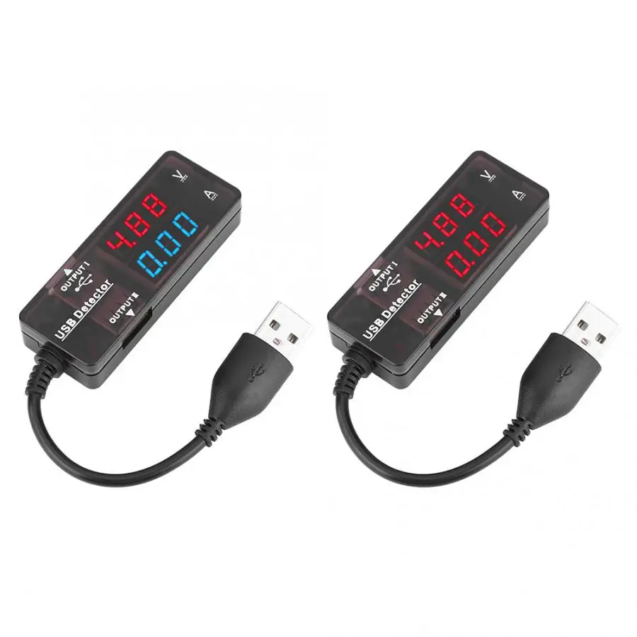 Usb-тестер двойной Дисплей Вольтметр Амперметр Напряжение измеритель тока, для батареи Ёмкость тестер Мощность Зарядное устройство Ёмкость детектор YB26VA
