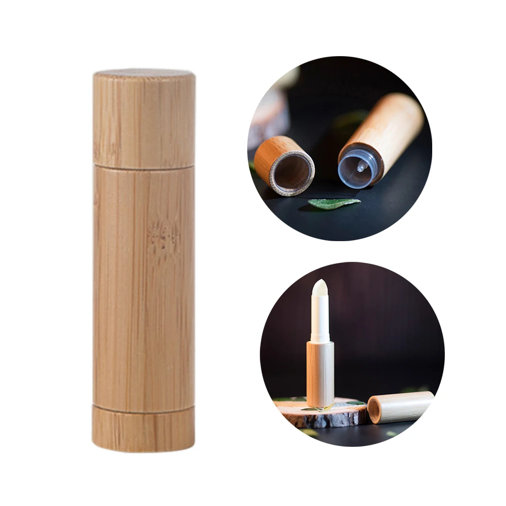 Eco friendly Bamboo Lipstick Tube Lip Gross Container Biodegradable
