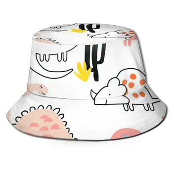 

NOISYDESIGNS Fashion Bucket Hat Women Unisex Cute Dinosaur Custom Bucket Hat Fishing Boonie Bush Cap Visor Sun Fisherman's Hats