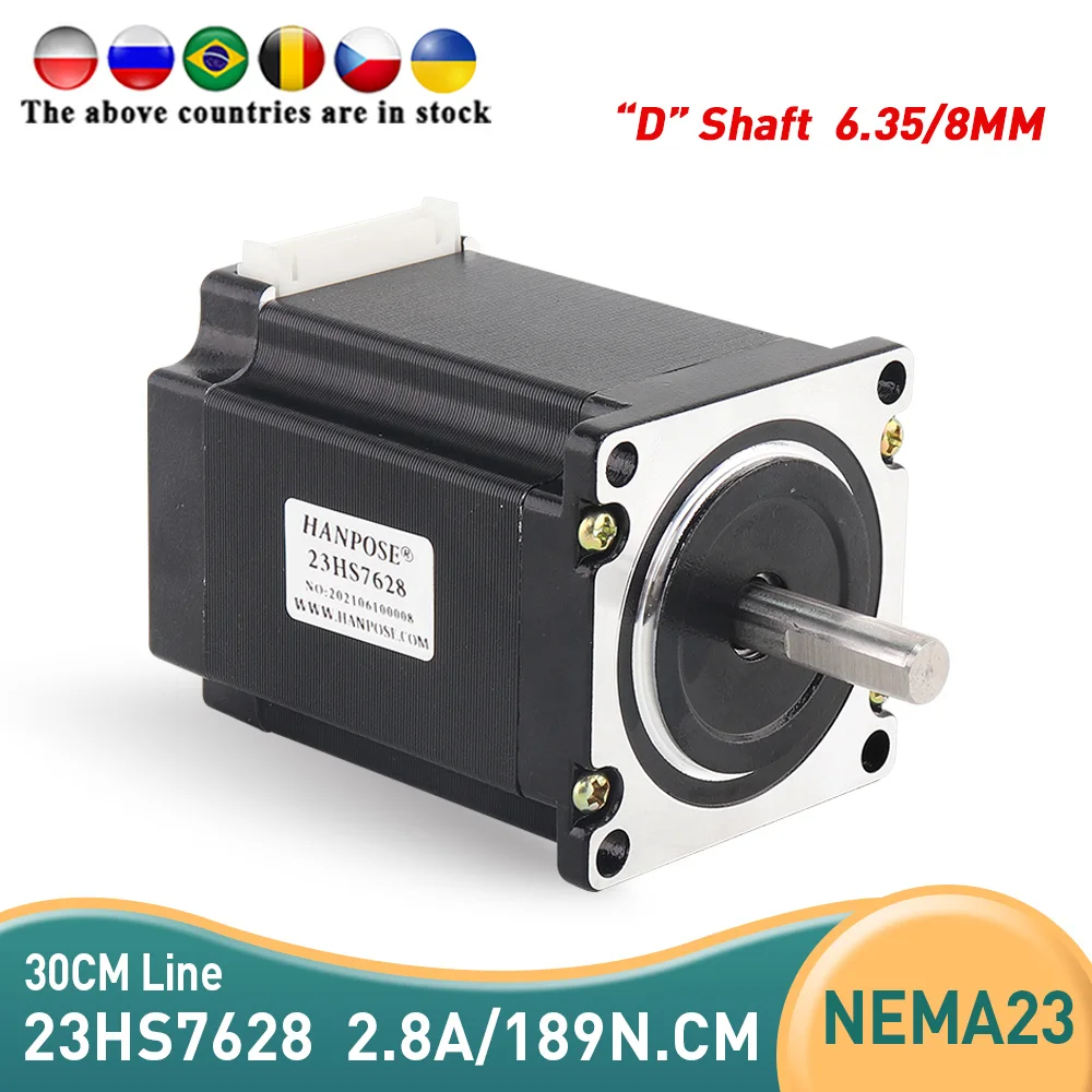 

5pcs NEMA23 stepper motor 23HS7628 2.8A 189N.cm 4-Lead 1.8 degree 57 motor 270Oz-in For CNC machine and 3D printer!