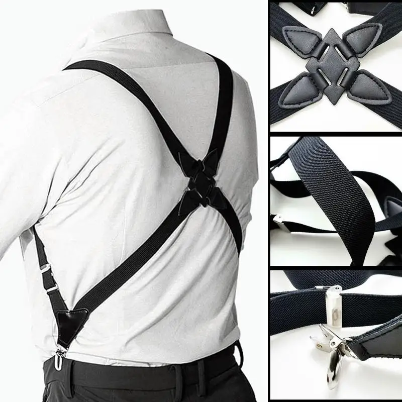 Adjustable X-Back Men's Suspenders with Durable Shirt Clips21