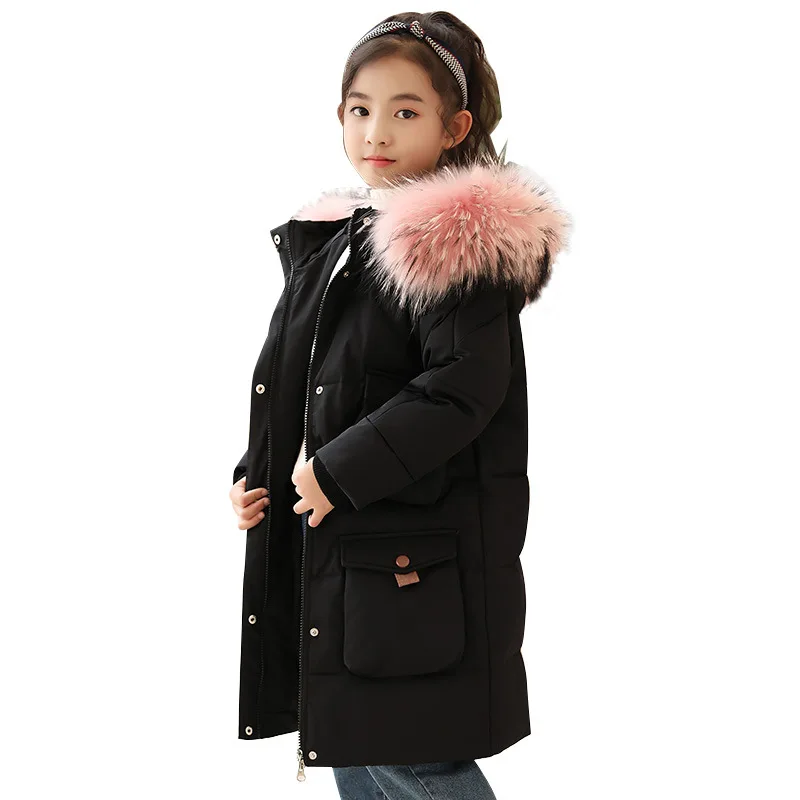 

-30 degree Children Winter Down Jackets for Girls Clothing Kids Parka Warm Thicken Down Coat Teens Girl Winter Outerwear Coats